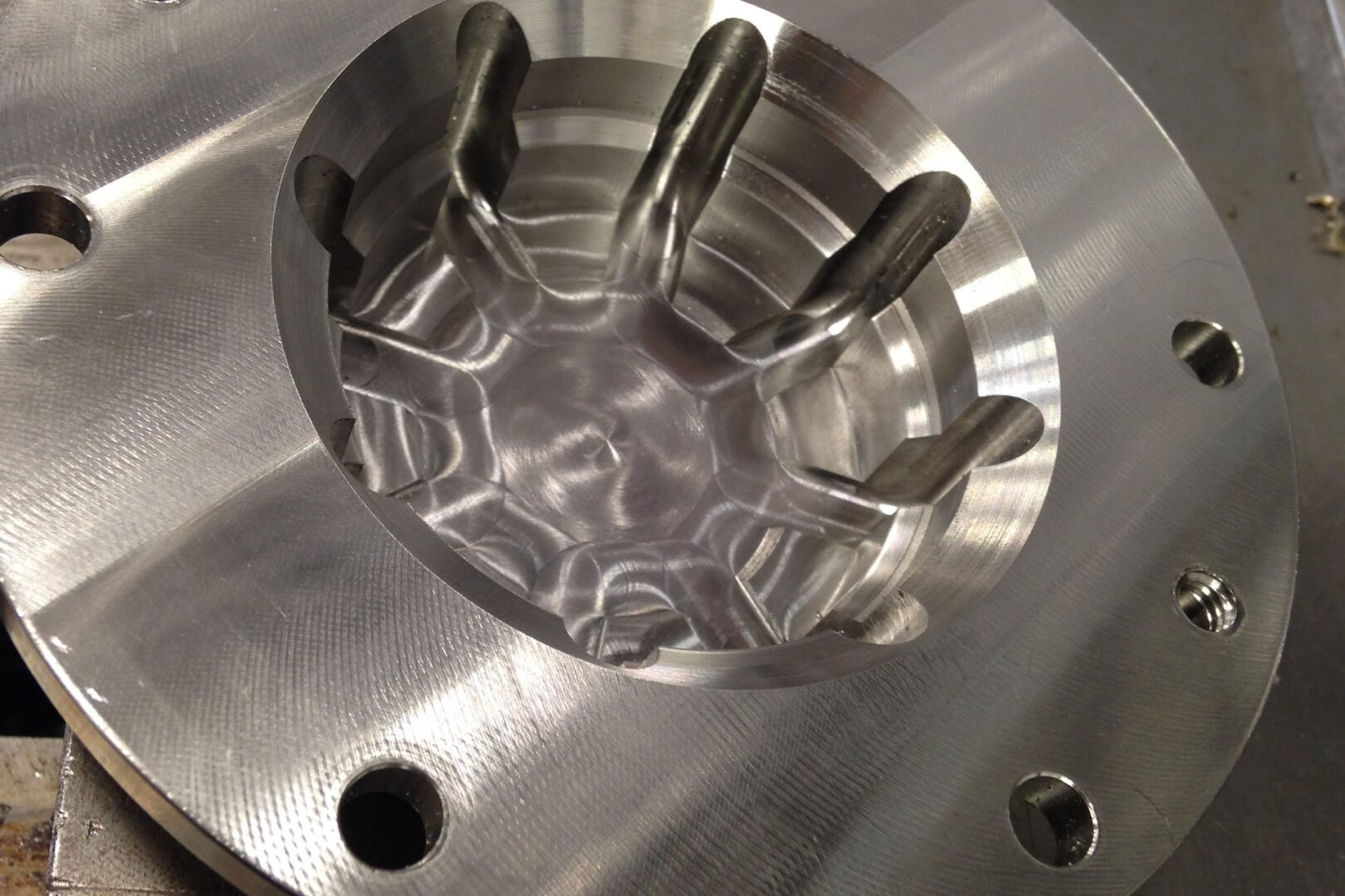 Close-up of machined metal part