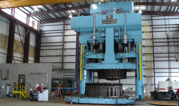 Industrial hydraulic press in warehouse