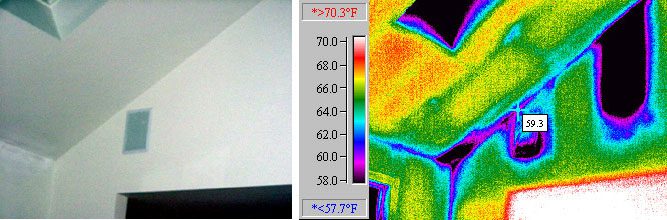 Infrared scan showing heat distribution